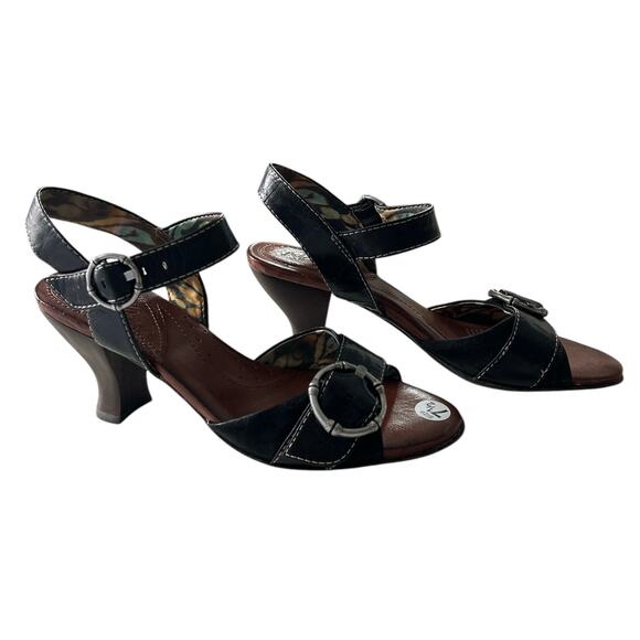 Naya Womens Size 7.5 Black Leather Tawny Sandal Pump - Picture 3 of 7